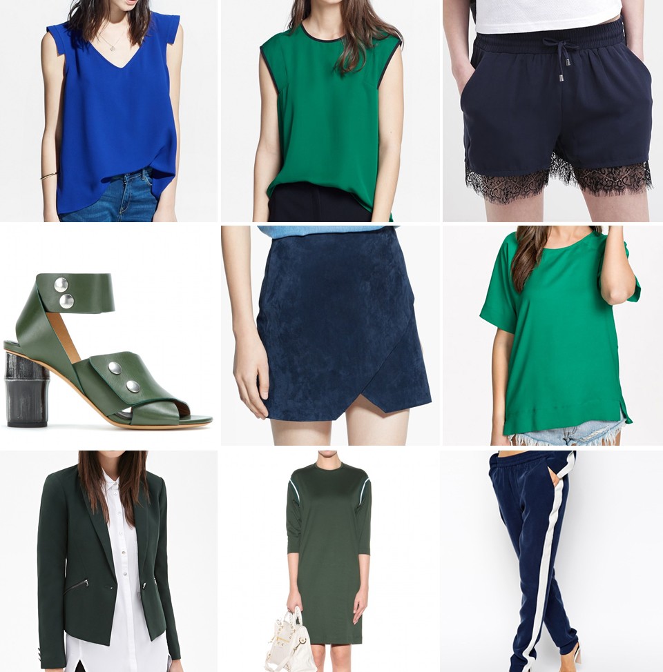 navy blue and green