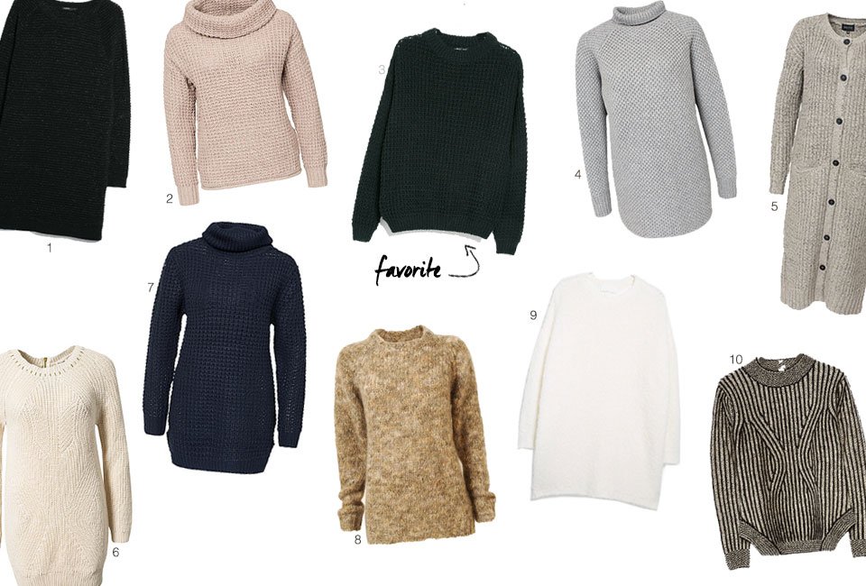 10 x oversized knitwear